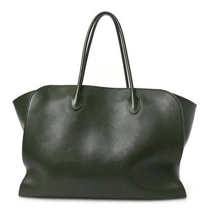 The Row Polished Saddle Calfskin Marlo Tote Bag Moss 1 of 9