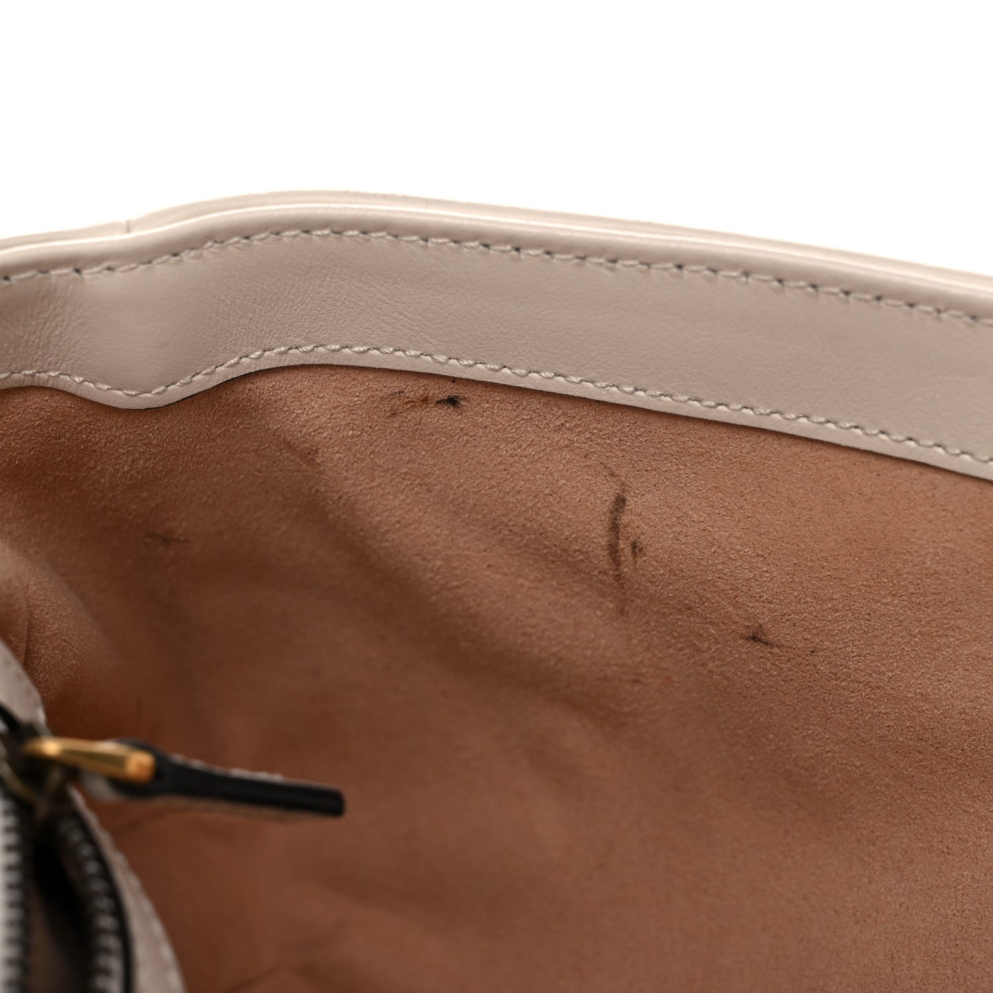 Calfskin Matelasse Small GG Marmont Shoulder Bag White