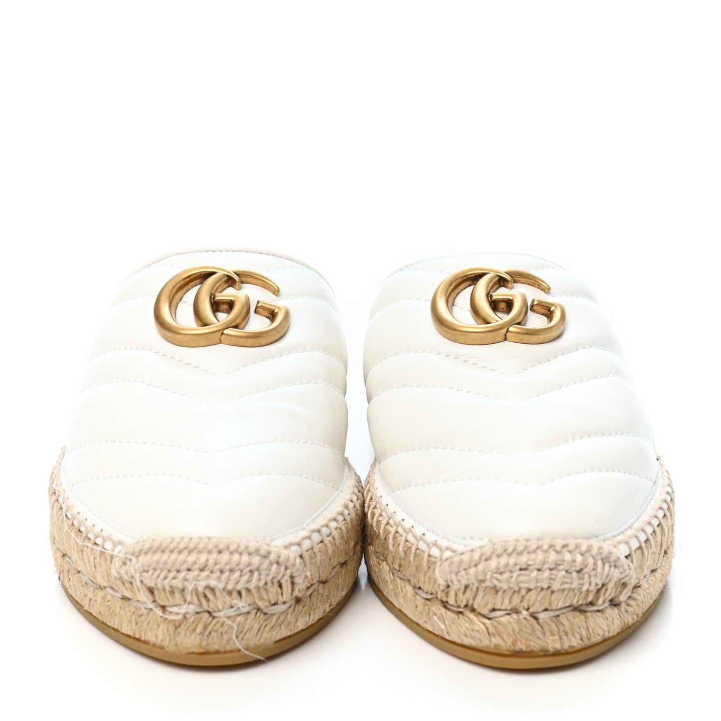 Nappa Matelasse GG Marmont Espadrille Slippers 36.5 Great White