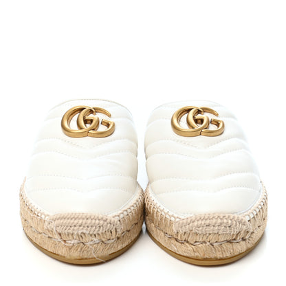 Gucci Nappa Matelasse GG Marmont Espadrille Slippers 36.5 Great White 2 of 9