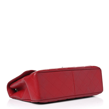 Chanel Caviar Quilted Jumbo Single Flap Red 3 of 4
