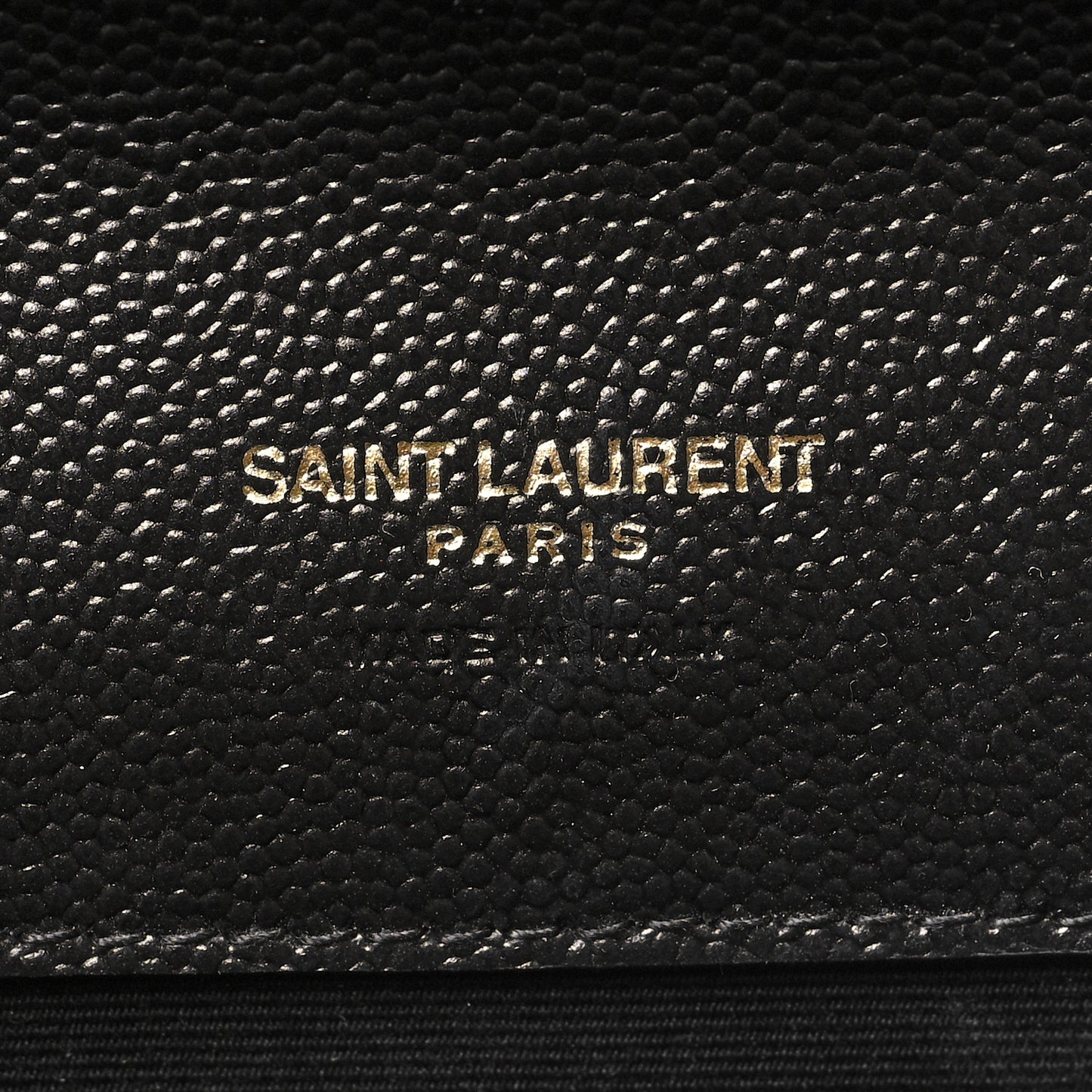 SAINT LAURENT Grain De Poudre Matelasse Chevron Monogram Envelope Clutch Black