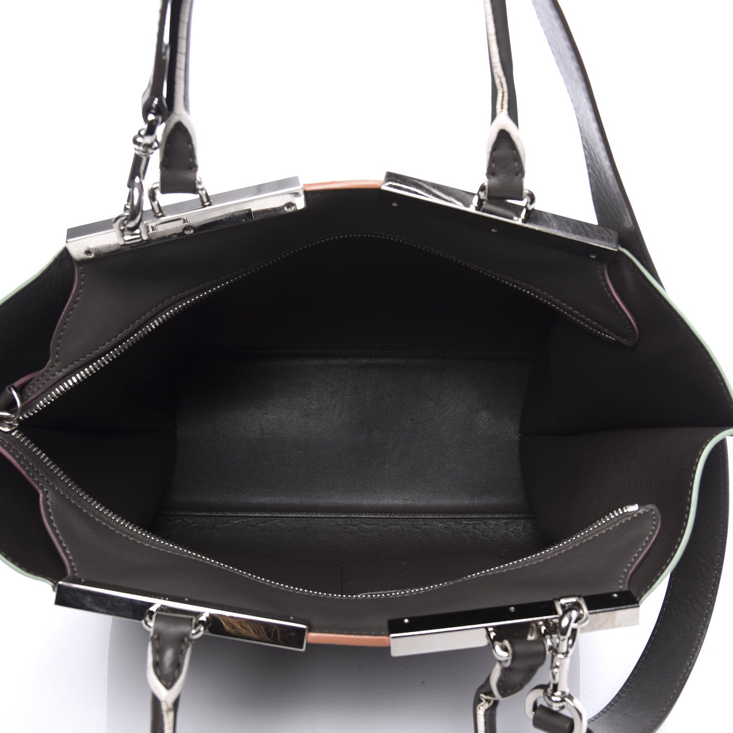 Fendi Vitello Dolce Century Petite 3Jours Tote Carbone 4 of 13