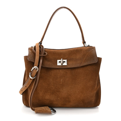 Balenciaga Waxed Suede Mini Rodeo Top Handle Handbag Camel 1 of 10