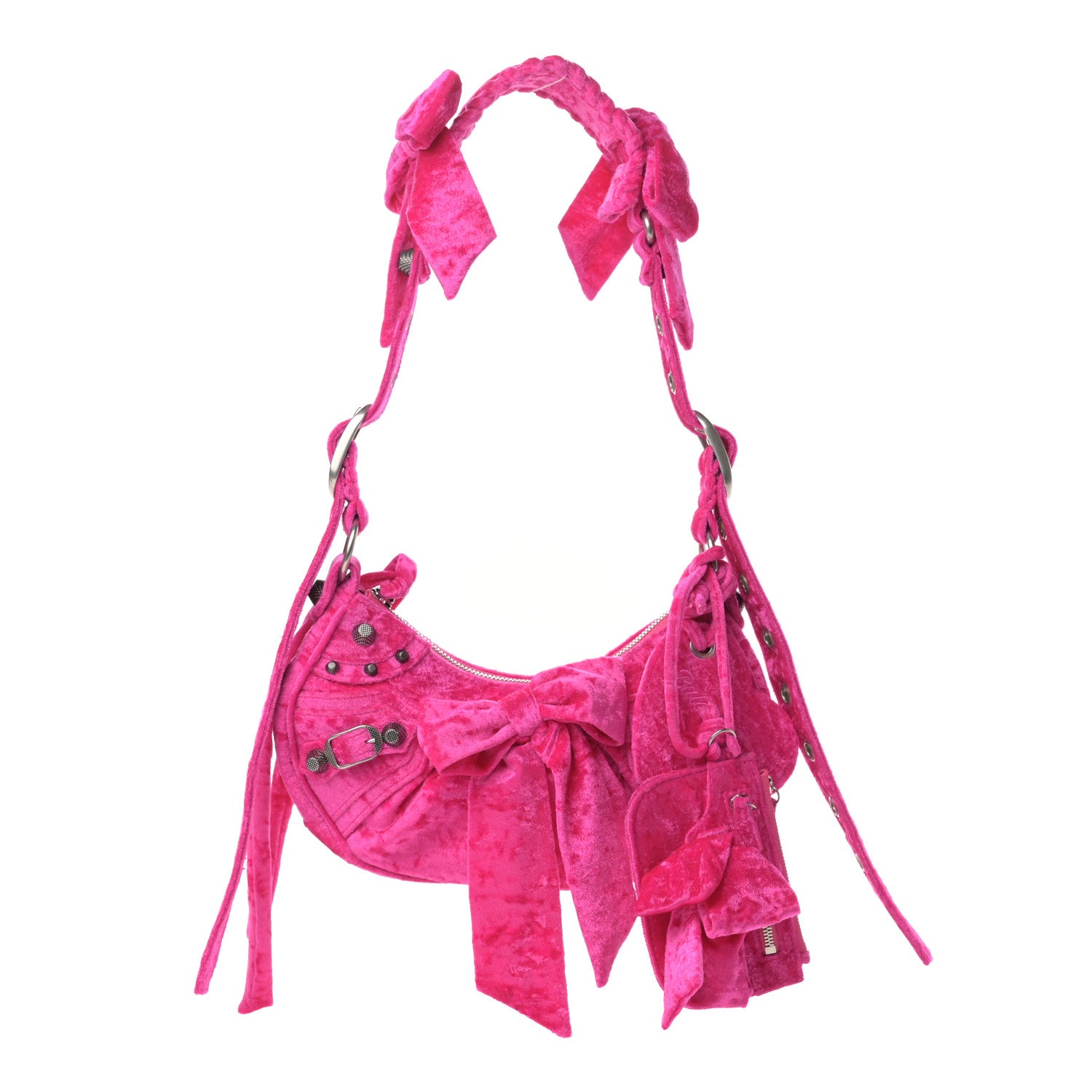 Balenciaga Crushed Velvet Le Cagole Shoulder Bag XS Orchid 1 of 11