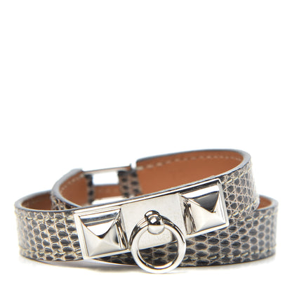 Hermes Lizard Rivale Double Tour Bracelet T3 Ombre 1 of 6