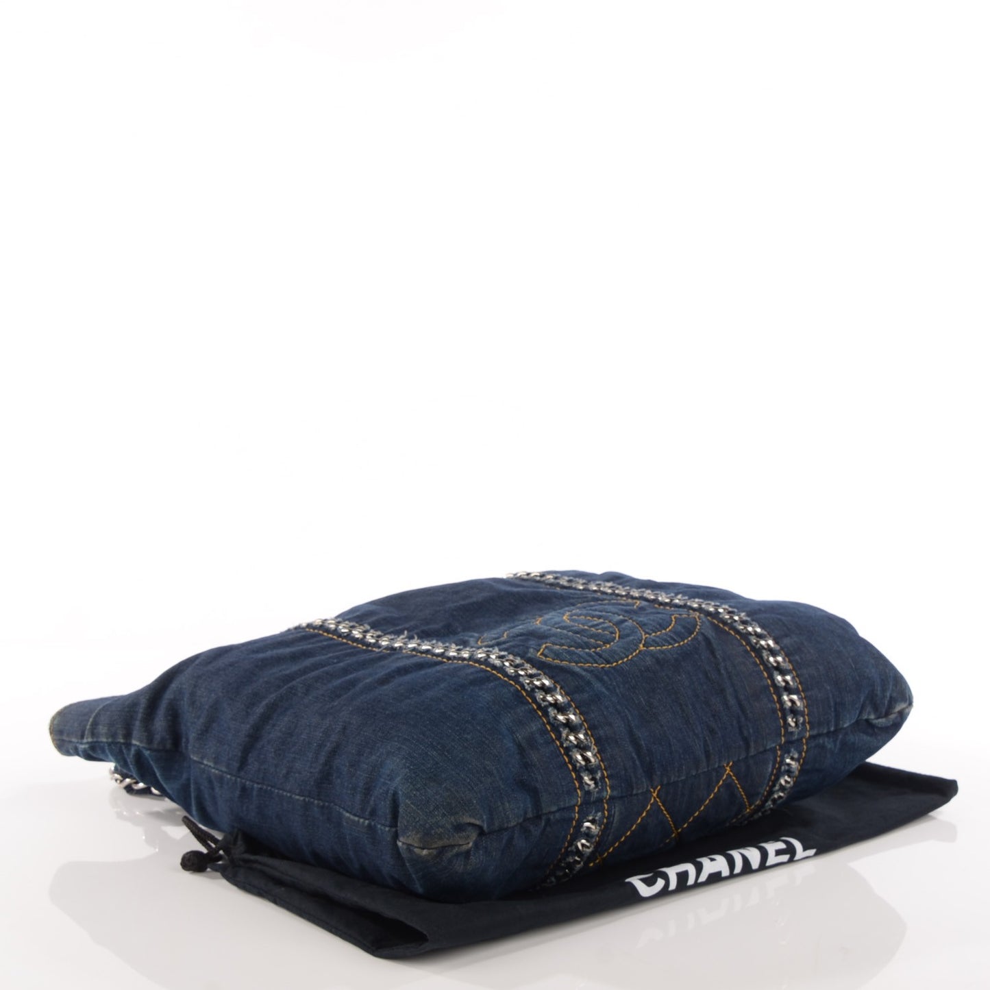 Denim North South Luxe Ligne Tote Dark Blue