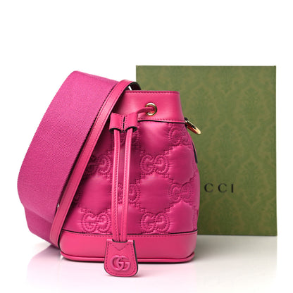 Gucci Nylon Calfskin Enamel GG Matelasse Bucket Bag Lovely 10 of 10