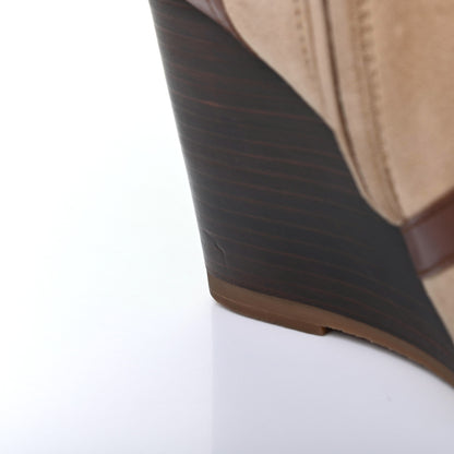 Hermes Suede Wedge Boots 37.5 Brown 16 of 16