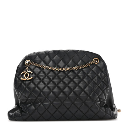 Chanel Lambskin Quilted Large Just Mademoiselle Bowling Bag Black 1 of 12