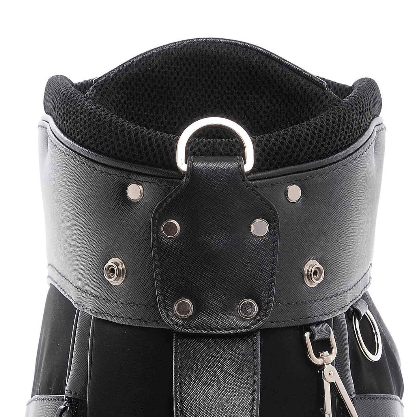 Tessuto Nylon Saffiano Mens Golf Bag Nero Black