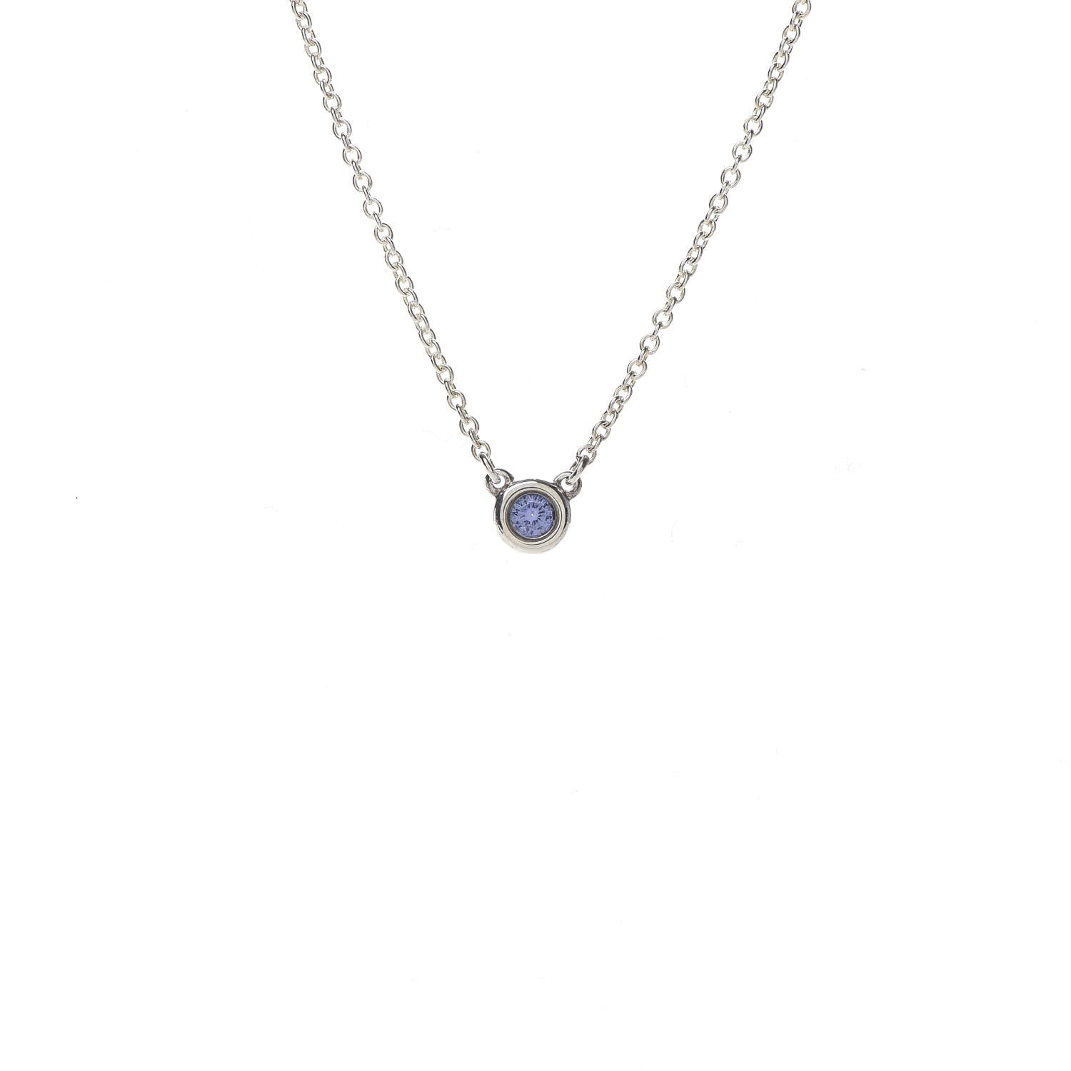 Tiffany Sterling Silver Tanzanite .07ct Elsa Peretti Color By The Yard Necklace 4 of 6
