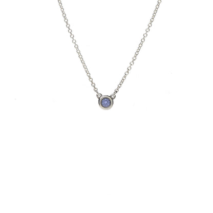Tiffany Sterling Silver Tanzanite .07ct Elsa Peretti Color By The Yard Necklace 4 of 6