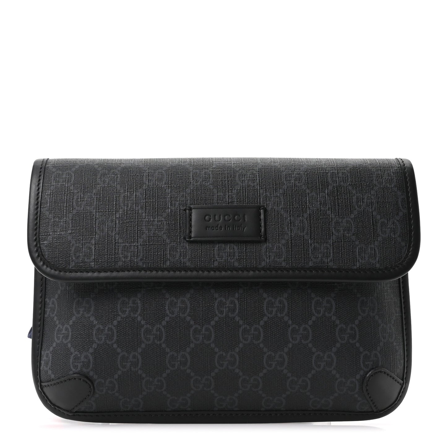 GG Supreme Monogram Web Slim Belt Bag Black Grey
