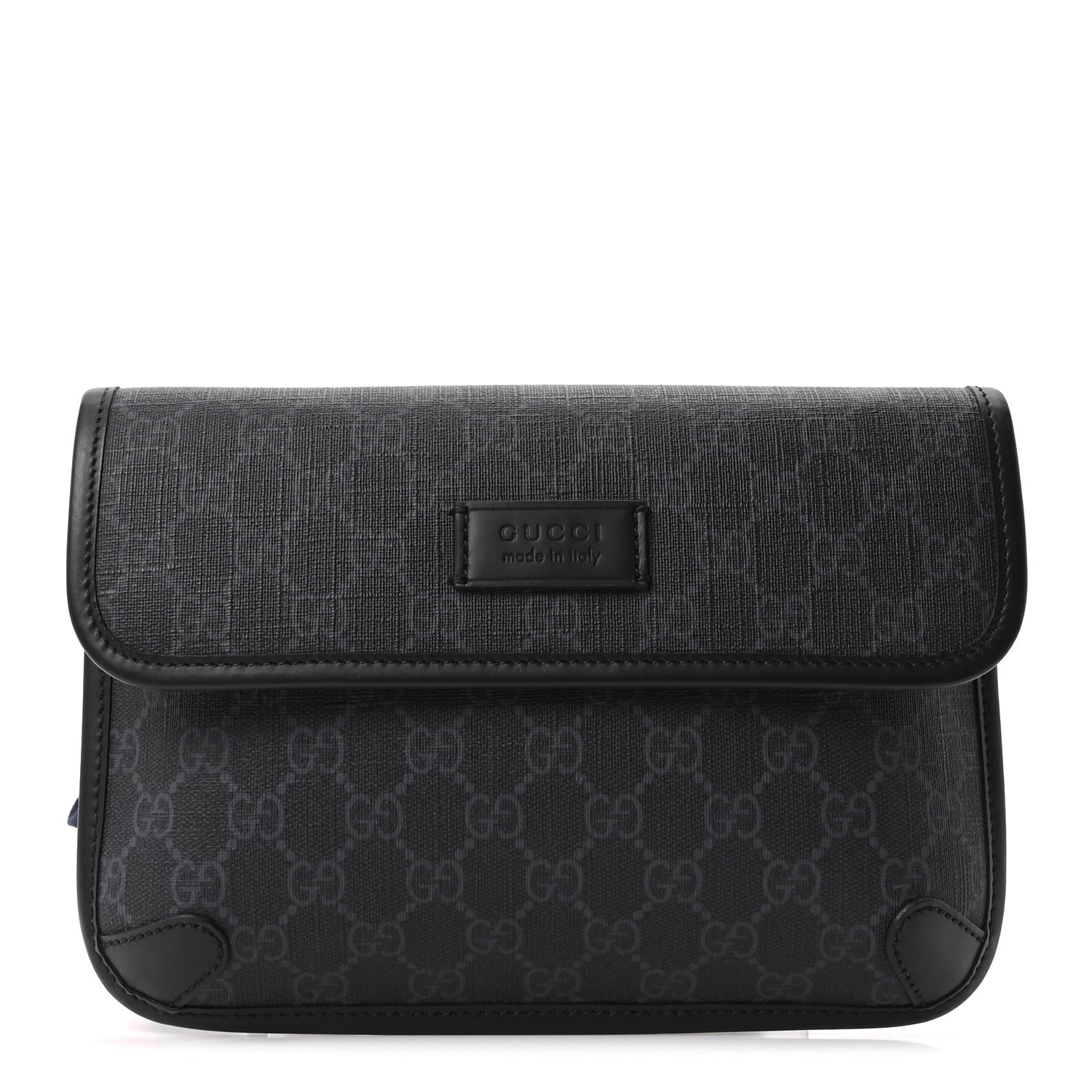Gucci GG Supreme Monogram Web Slim Belt Bag Black Grey 1 of 10