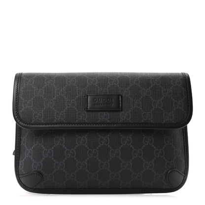 Gucci GG Supreme Monogram Web Slim Belt Bag Black Grey 1 of 10
