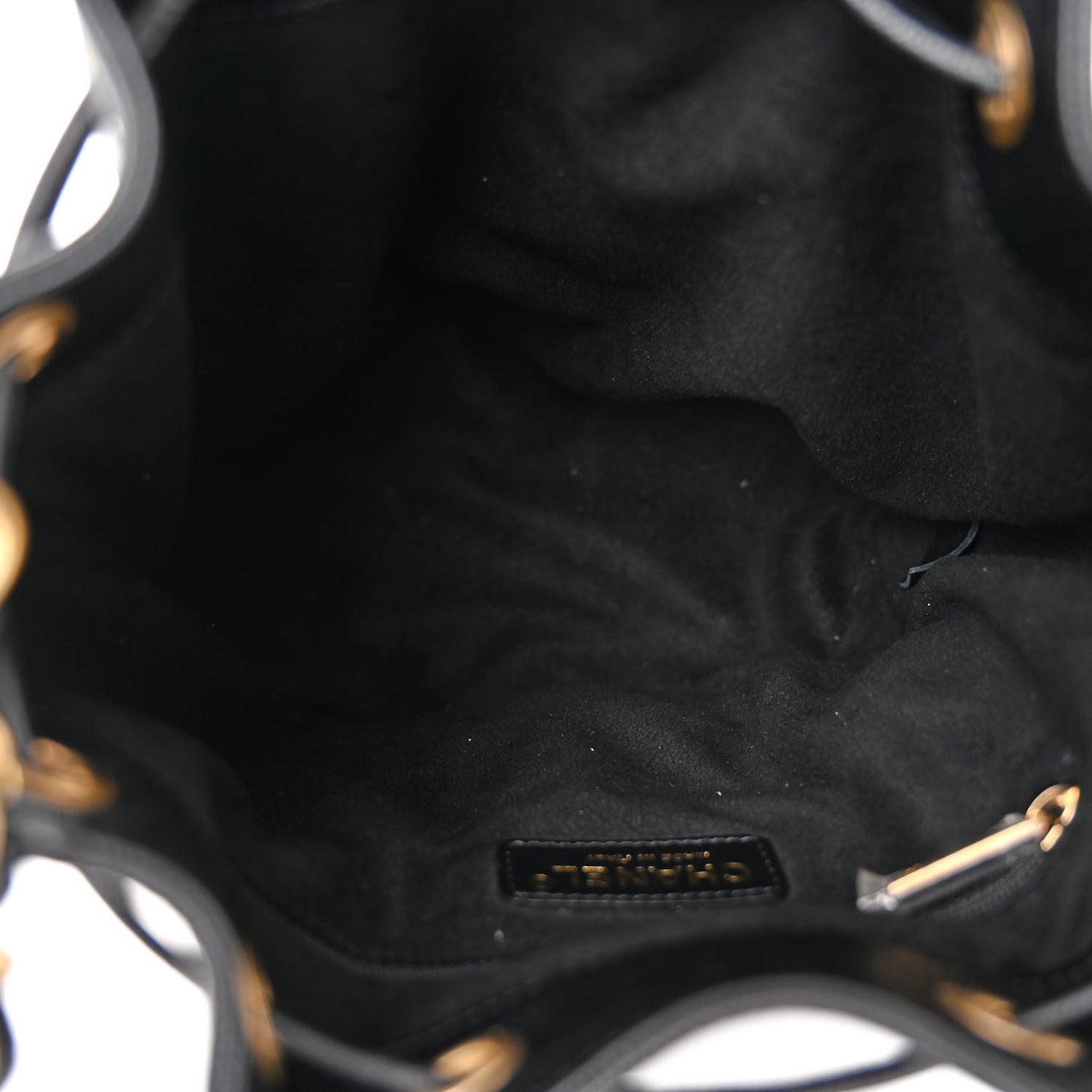Caviar Deauville Drawstring Bucket Bag Black
