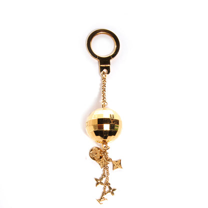 Louis Vuitton Mirror Ball Disco Key Holder Chain Ring Gold 1 of 4