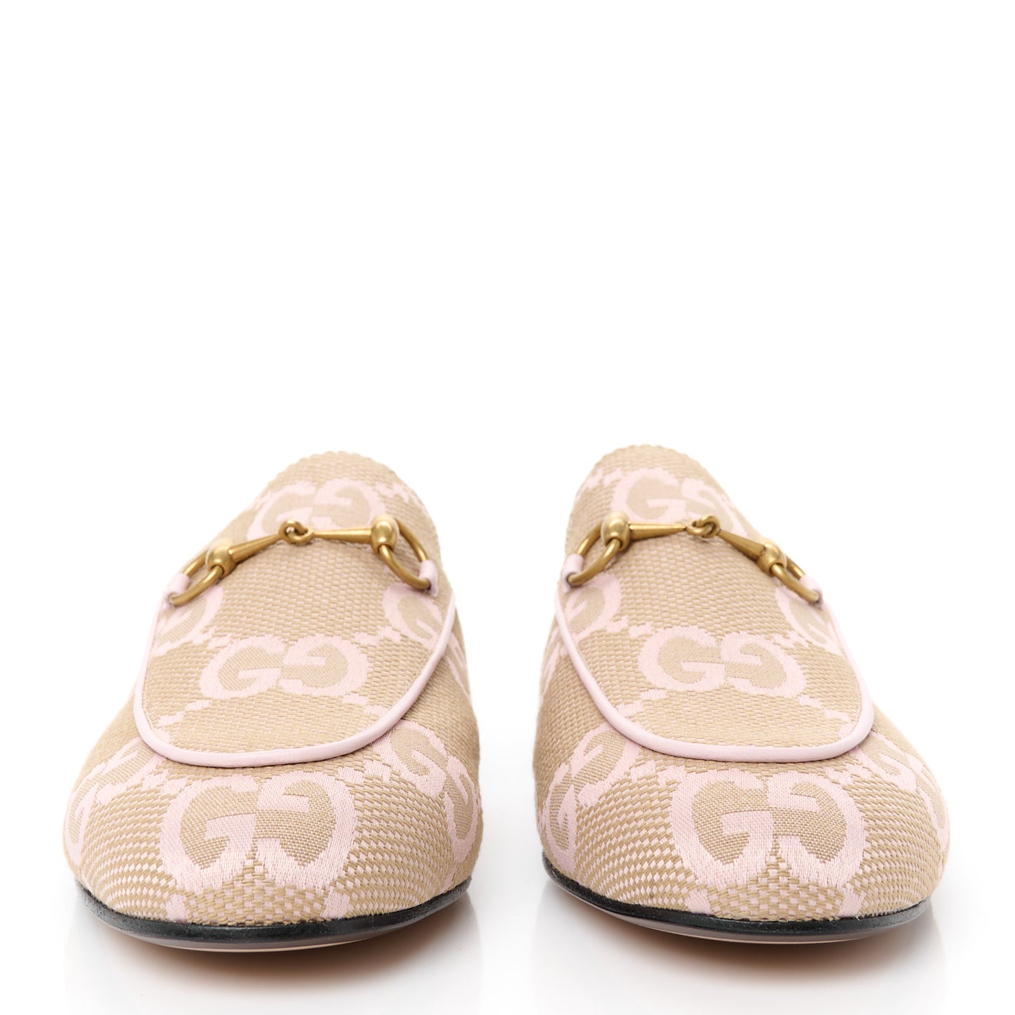 Monogram Macro GG Nappa Charlotte Womens Princetown Slippers 38.5 Beige Perfect Pink