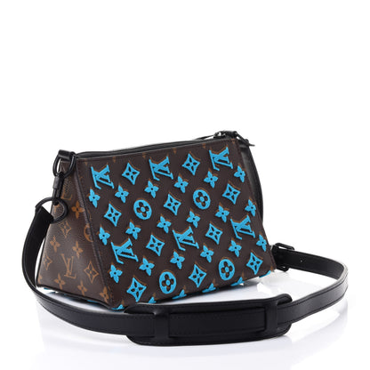Louis Vuitton Monogram Tuffetage Triangle Messenger Turquoise 3 of 5