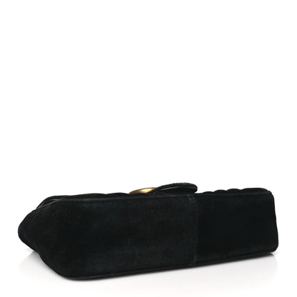 Gucci Velvet Matelasse Mini GG Marmont Shoulder Bag Black 4 of 10
