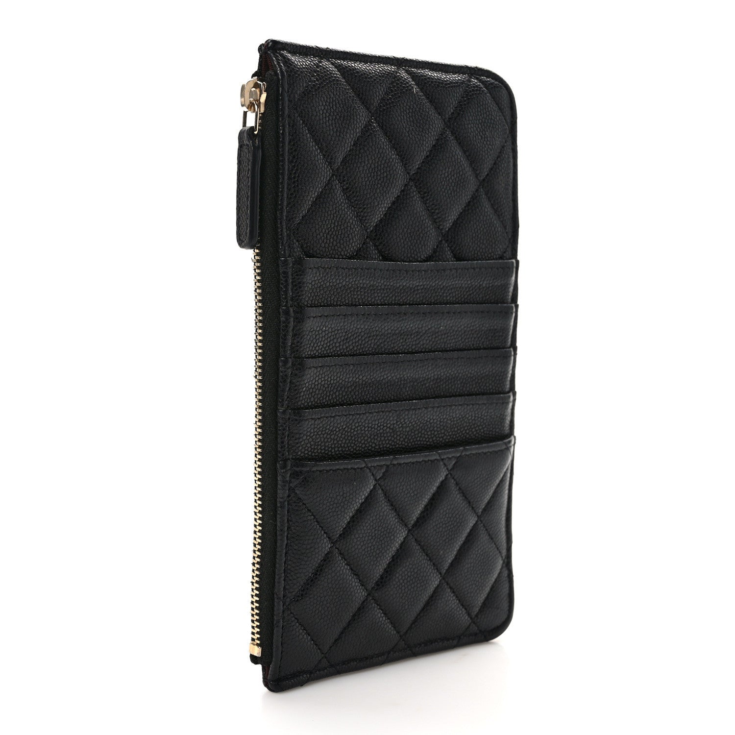 Chanel Caviar Quilted Classic Flat Wallet Pouch Black 3 of 8