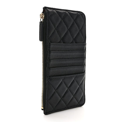 Chanel Caviar Quilted Classic Flat Wallet Pouch Black 3 of 8