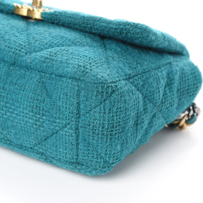 Chanel Tweed Quilted Large Chanel 19 Flap Green 10 of 10