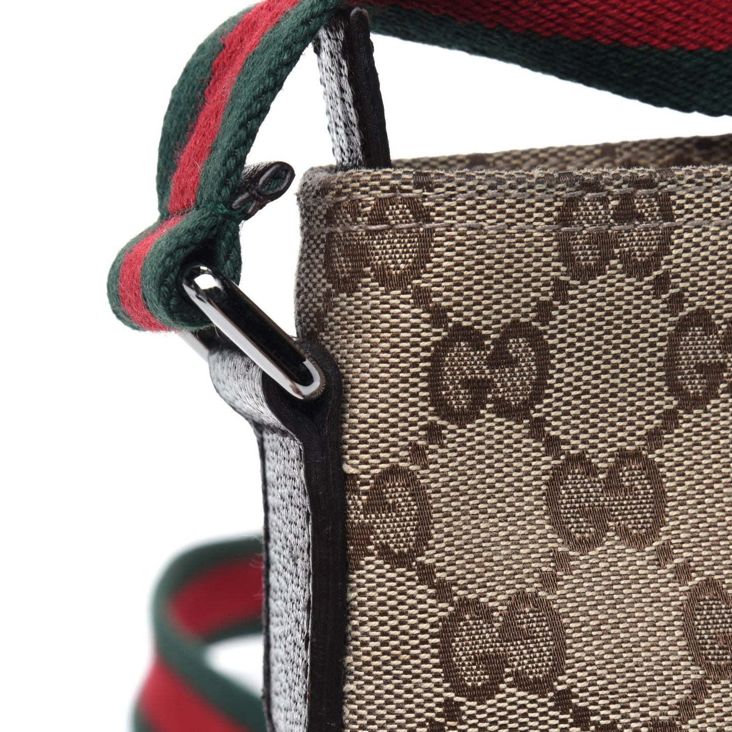 Monogram Web Small Flat Messenger Crossbody Dark Brown