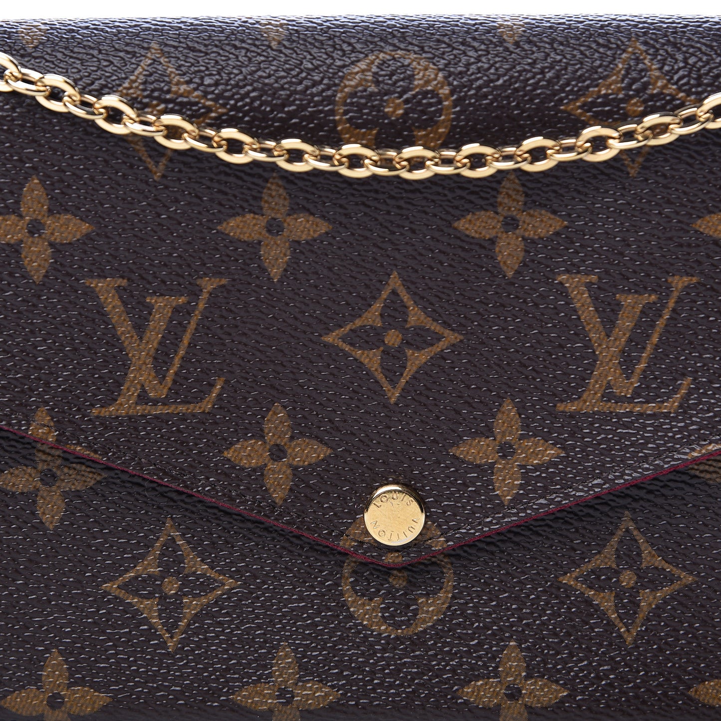 Monogram Pochette Felicie Chain Wallet Fuchsia