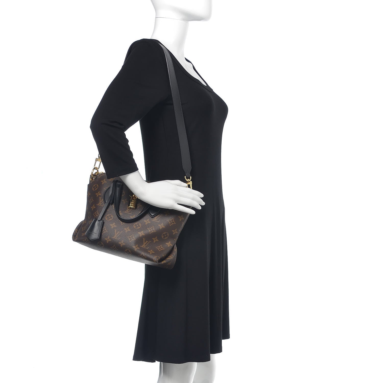 Louis Vuitton Monogram Flower Zipped Tote PM Black 2 of 8