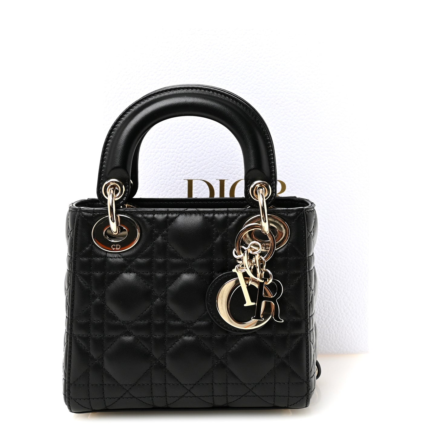 Lambskin Cannage Mini Lady Dior Black