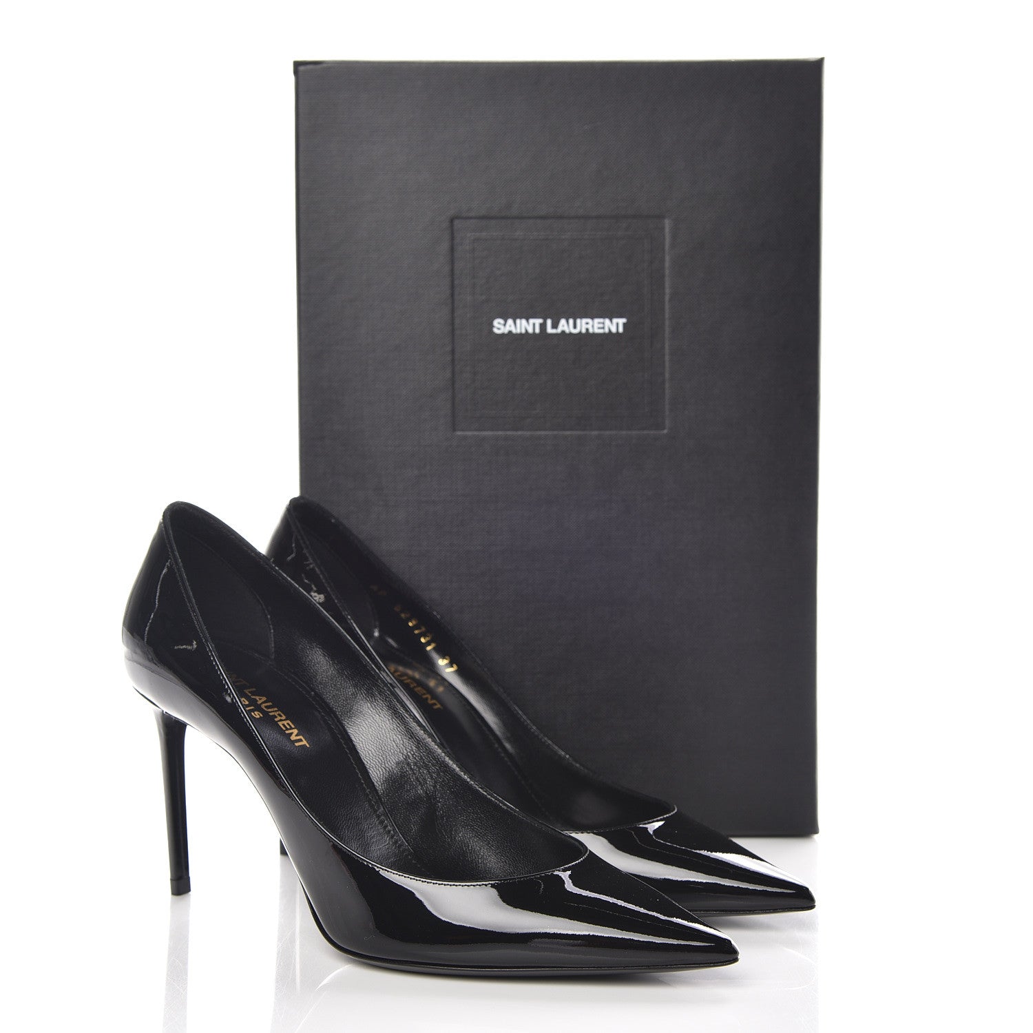 Saint Laurent Patent Calfskin Zoe 85 Pumps 37 Black 9 of 9