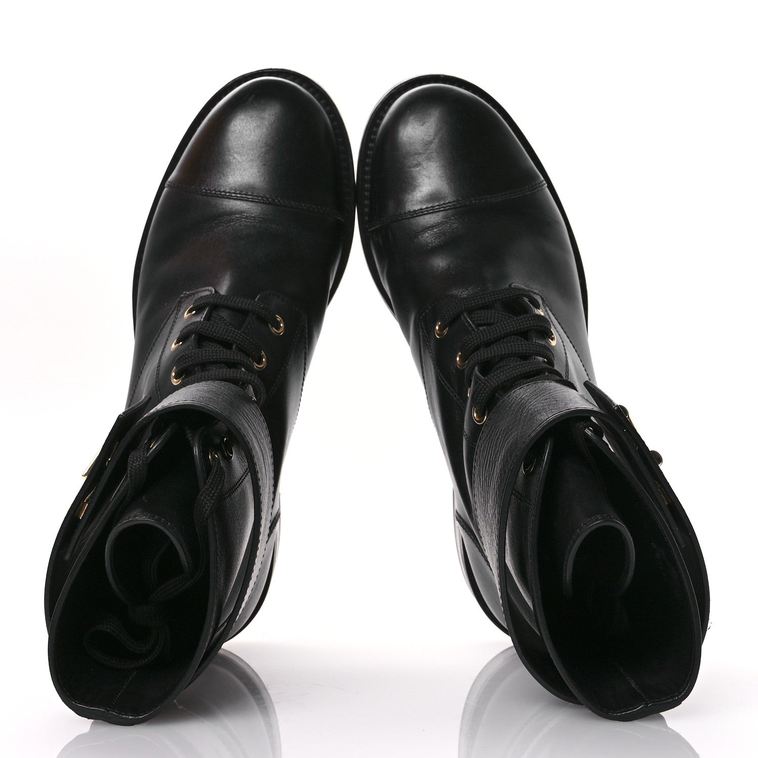 Louis Vuitton Calfskin Wonderland Ranger Boots 38.5 Black 2 of 10