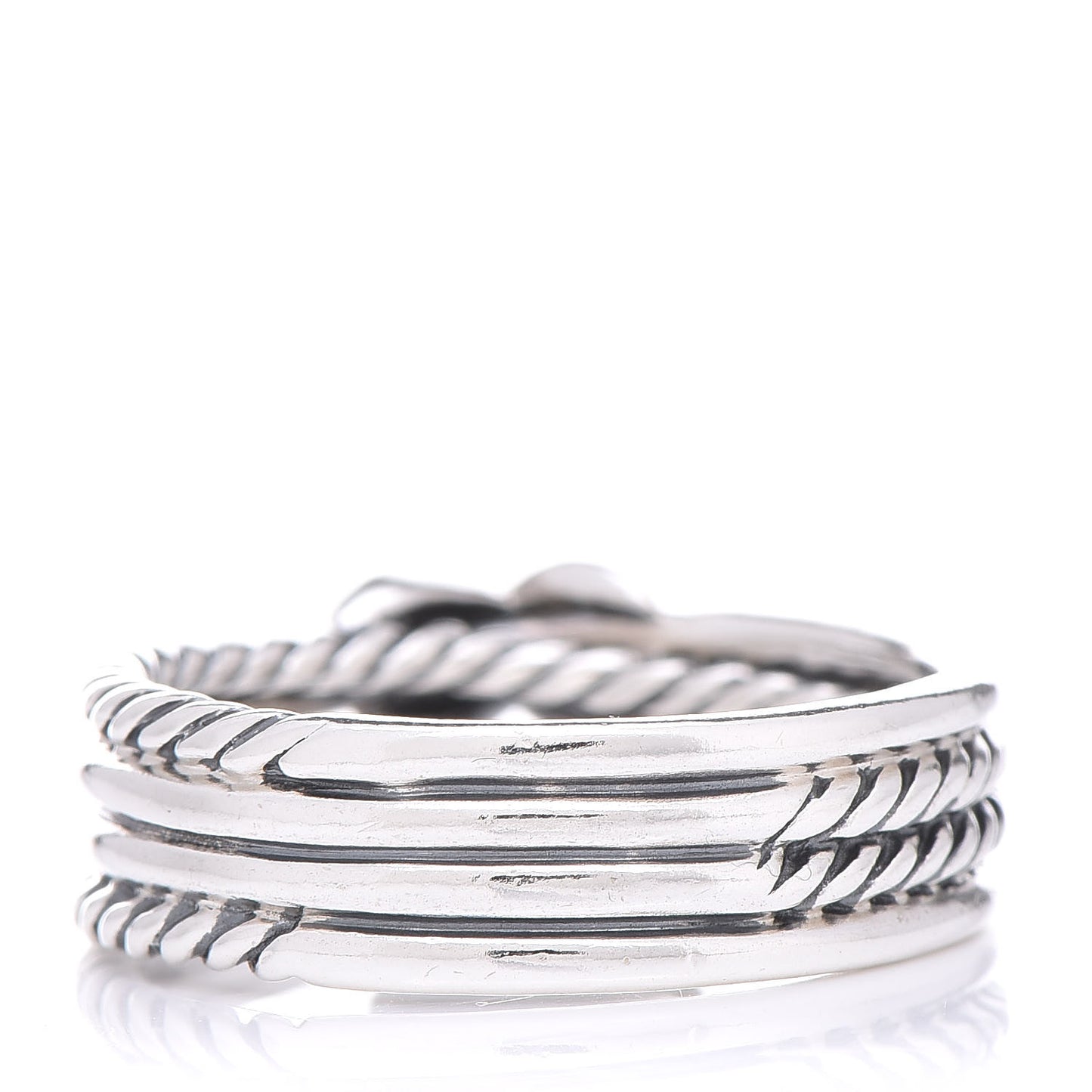 Sterling Silver Diamond X Crossover Ring 53 6.5