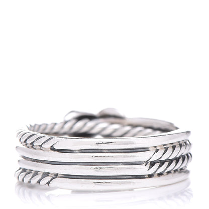 David Yurman Sterling Silver Diamond X Crossover Ring 53 6.5 3 of 4