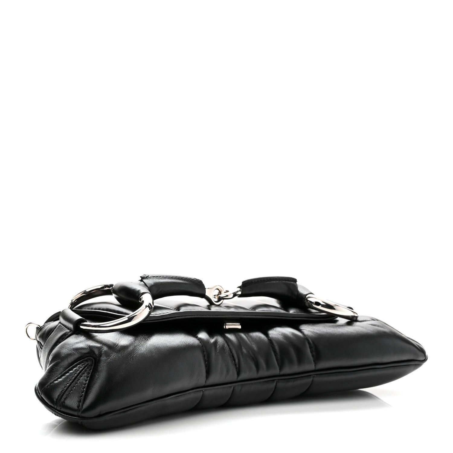 Gucci Nappa Vertical Matelasse Medium Maxi Horsebit Chain Shoulder Bag Black 4 of 10