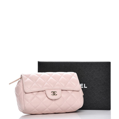 Chanel Lambskin Quilted Flap Cosmetic Case Light Pink 11 of 12