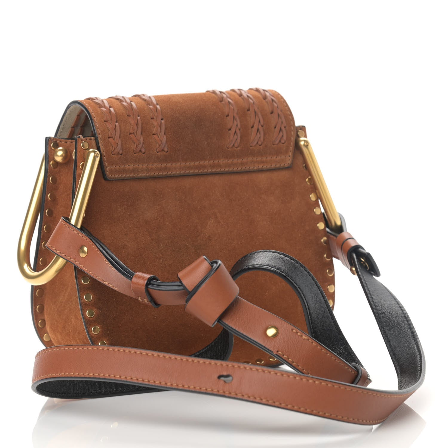 Chloe Suede Calfskin Braided Mini Hudson Shoulder Bag Caramel 2 of 10