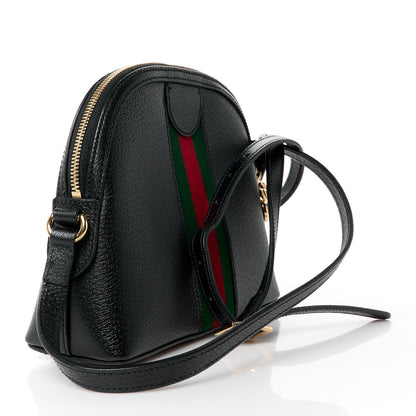Gucci Calfskin GG Web Small Ophidia Dome Shoulder Bag Black 3 of 11