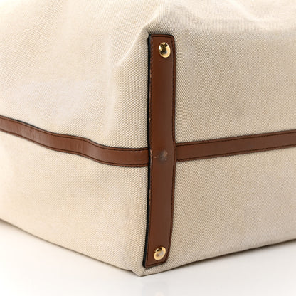 Burberry Cotton Canvas Calfskin Large Soft Belted Tote Bag Natural 12 of 17