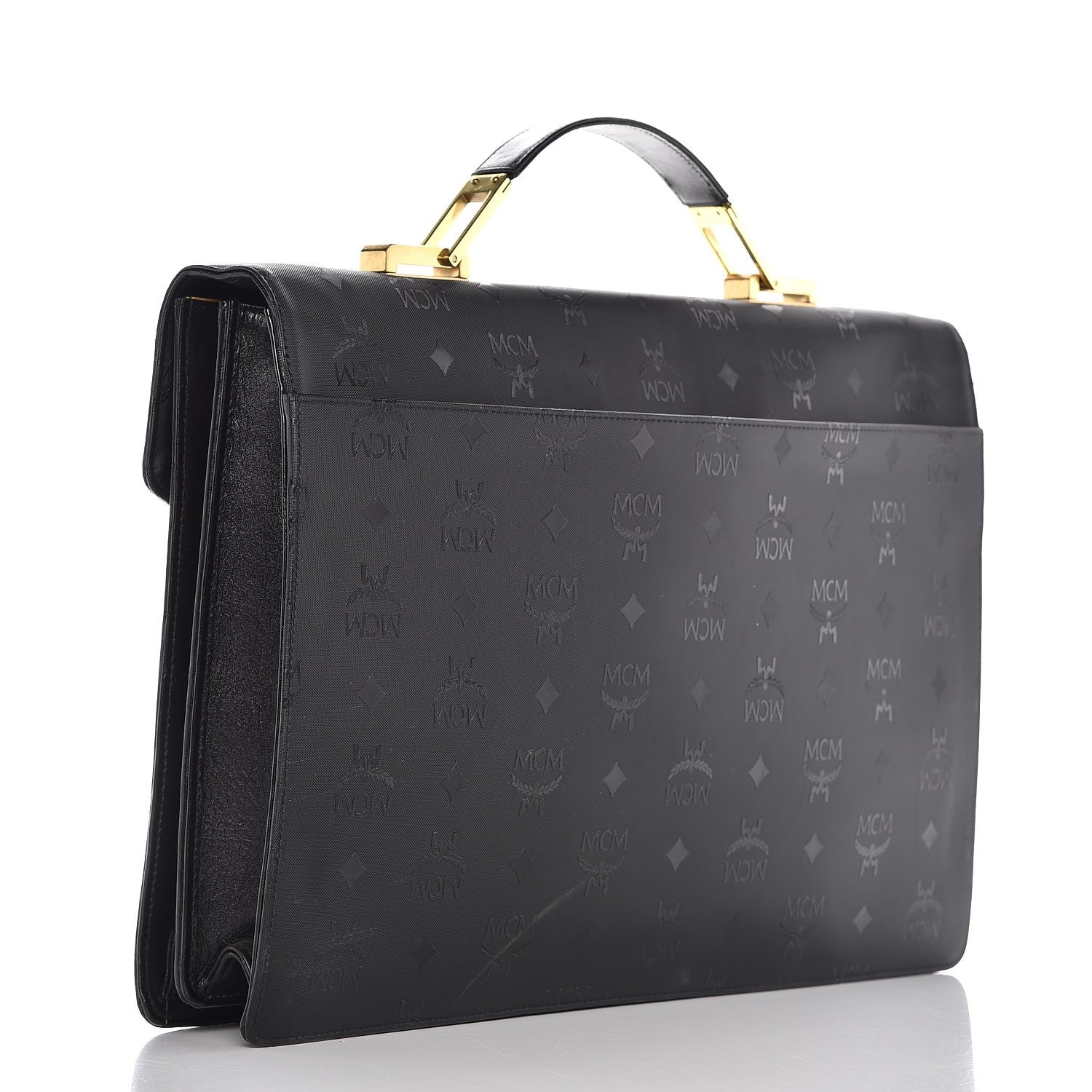 MCM Monogram Coated Canvas Portfolio Case Black 4 of 13