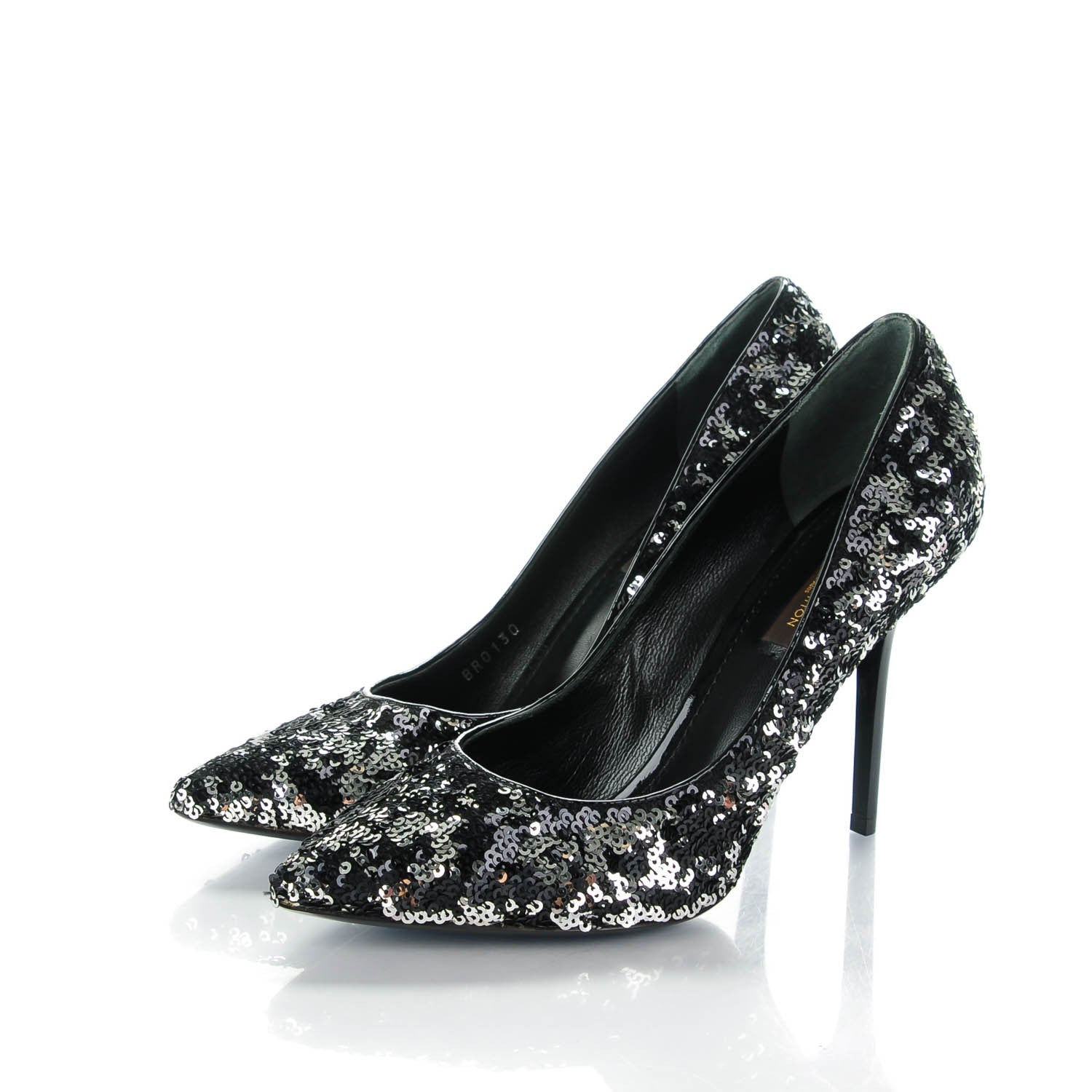 Louis Vuitton Sequin Liza Pumps 38.5 Black 3 of 8