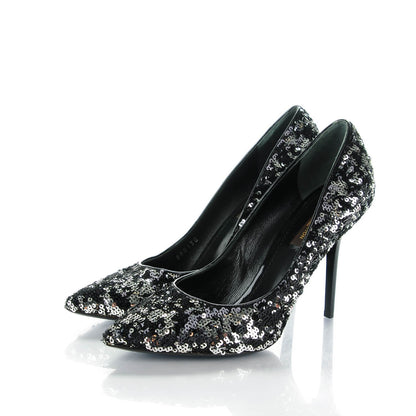 Louis Vuitton Sequin Liza Pumps 38.5 Black 3 of 8