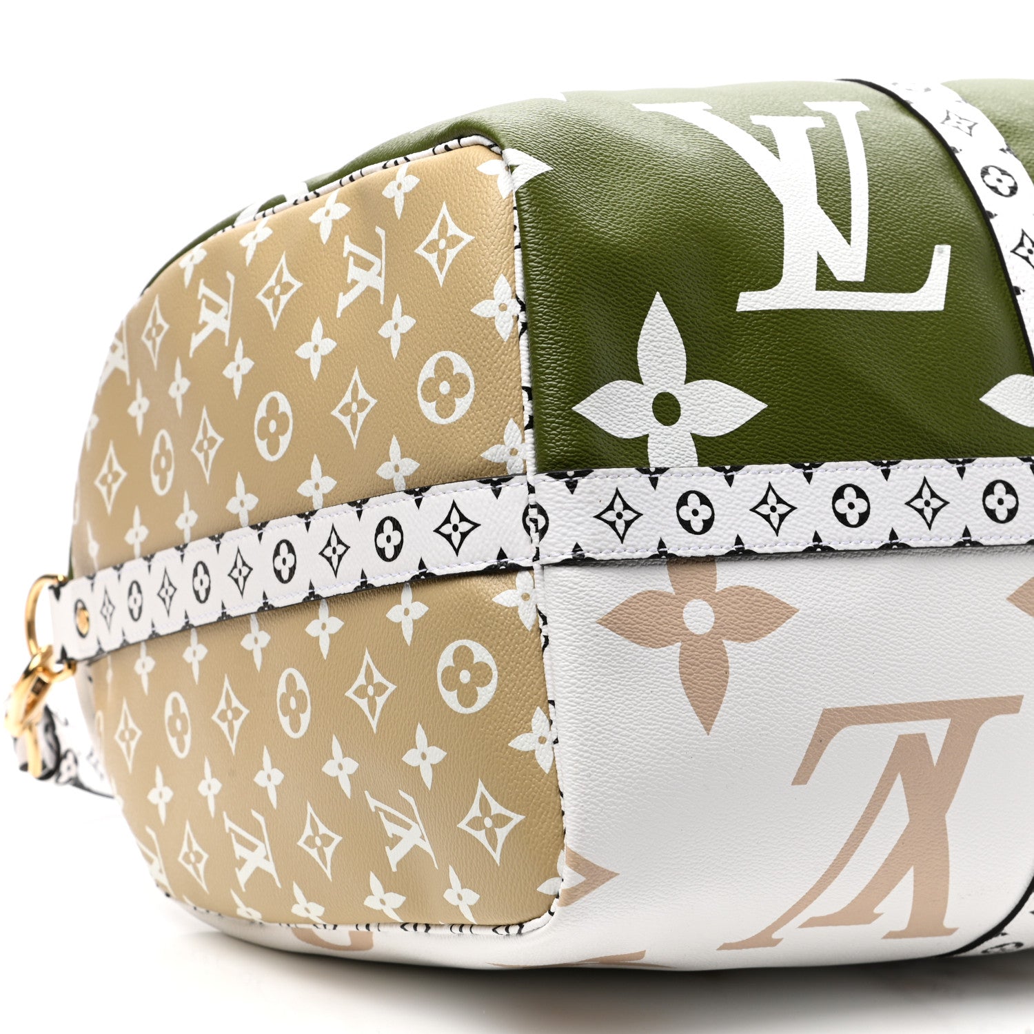 Louis Vuitton Monogram Giant Keepall Bandouliere 50 Kaki Beige 8 of 9