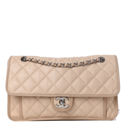 Chanel Caviar French Riviera Large Flap Beige 1 of 8