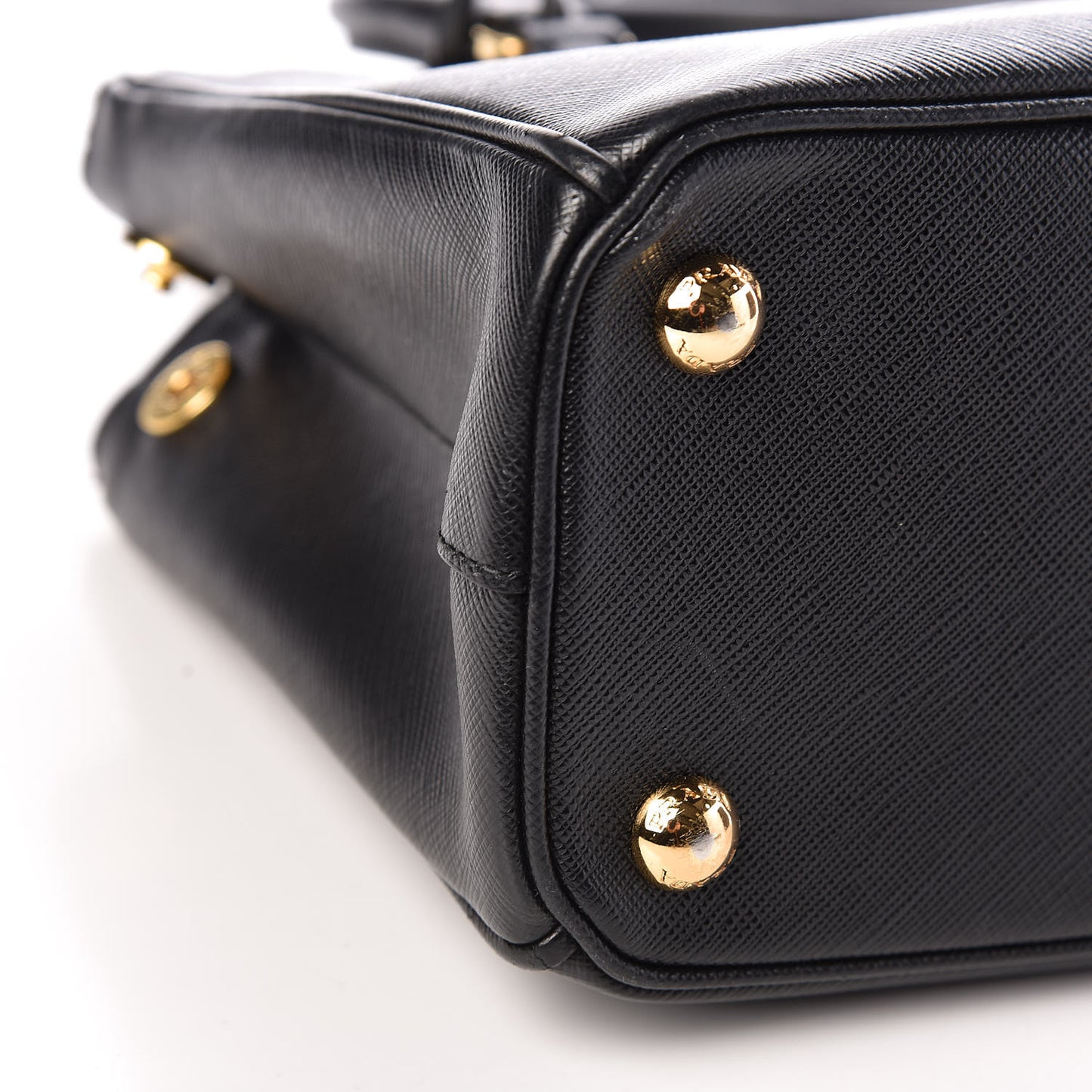 Saffiano Mini Galleria Double Zip Tote Black
