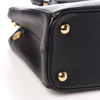 Prada Saffiano Mini Galleria Double Zip Tote Black 9 of 19