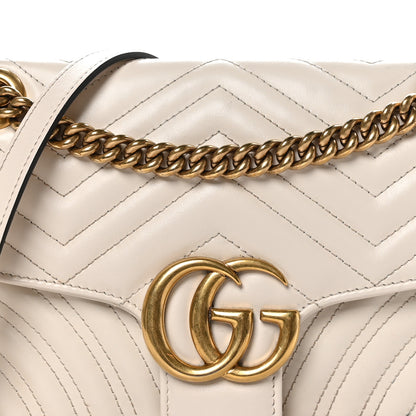 Gucci Calfskin Matelasse Small GG Marmont Shoulder Bag White 8 of 10