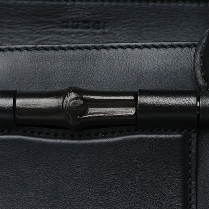 Gucci Calfskin Lady Bamboo Top Handle Bag Black 8 of 11